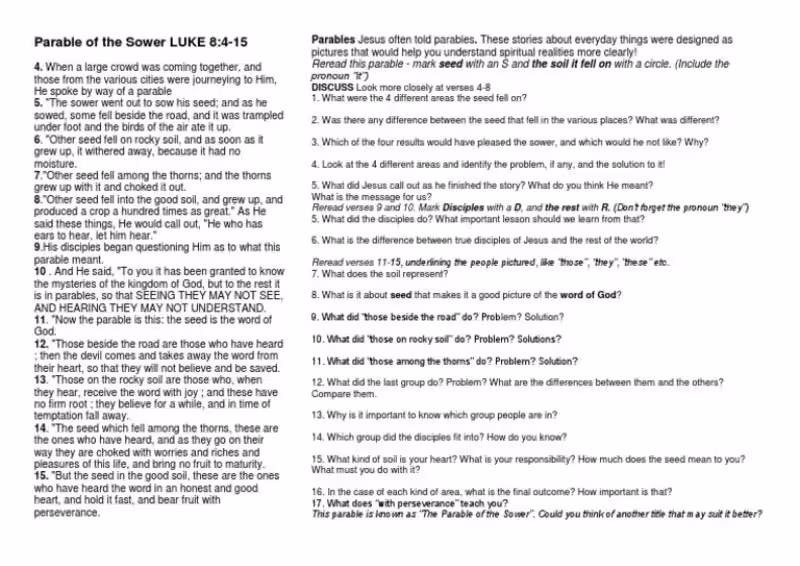 Die Parabel vom Sämann: Eine bleibende Botschaft Die Parabel vom Sämann: Eine bleibende Botschaft